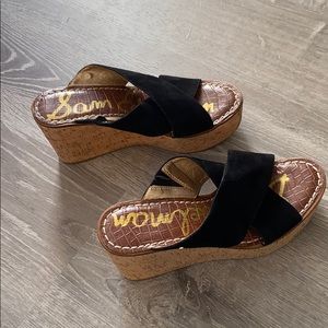 Sam Edelman black sandal wedges women’s size 8